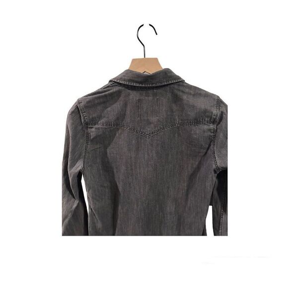 Zara Denim Black Snap Button Down Size XS - Picture 3 of 4